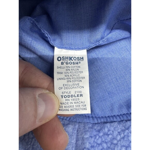 Oshkosh B'gosh Toddler Bucket Hat Blue Holiday Snowflakes Cotton Size 12-24M NWT - Picture 5 of 6